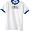 INNOCENT BYSTANDER BLACK Funny Adult Ringer T-shirt - White/Royal