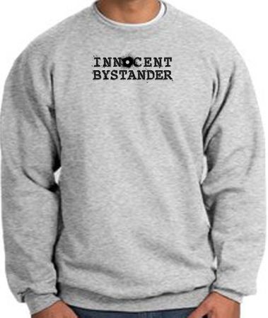 INNOCENT BYSTANDER BLACK Funny Adult Sweatshirt - Athletic Heather