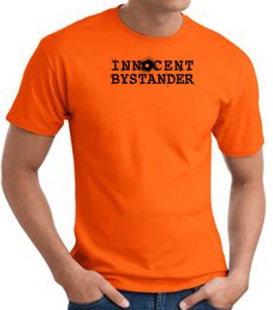 INNOCENT BYSTANDER BLACK Funny Adult T-shirt - Orange