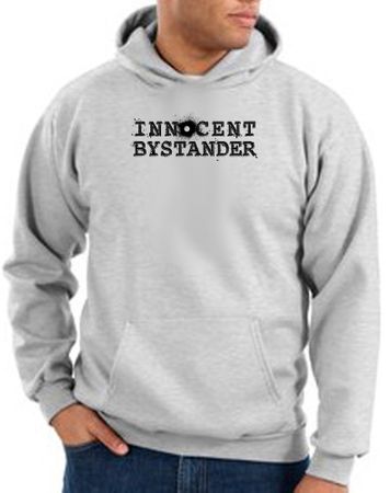 Innocent Bystander Hoodie Black Print Hoody Ash