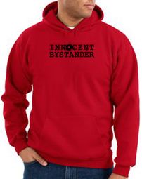 Innocent Bystander Hoodie Black Print Hoody Red