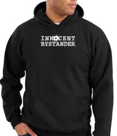 Innocent Bystander Hoodie White Print Hoody Black