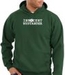 Innocent Bystander Hoodie White Print Hoody Dark Green