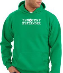 Innocent Bystander Hoodie White Print Hoody Kelly Green