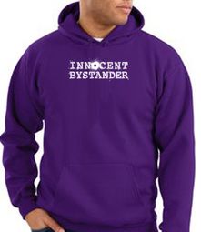 Innocent Bystander Hoodie White Print Hoody Purple