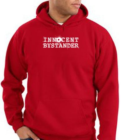 Innocent Bystander Hoodie White Print Hoody Red