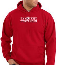 Innocent Bystander Hoodie White Print Hoody Red