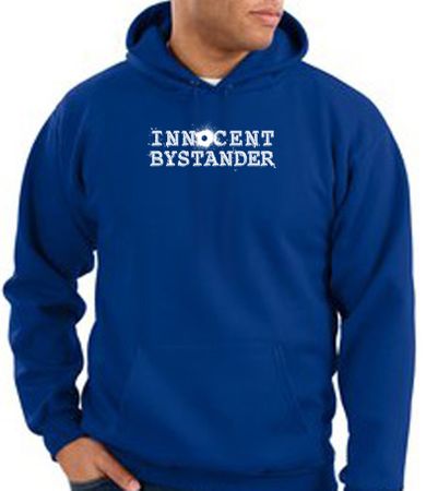 Innocent Bystander Hoodie White Print Hoody Royal