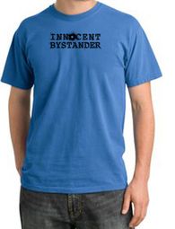 Innocent Bystander Shirt Black Print Pigment Dyed Tee Medium Blue Innocent Bystander Shirt Black Print Pigment Dyed Tee Medium Blue