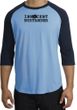 Innocent Bystander Shirt Black Print Raglan Shirt Carolina Blue/Navy