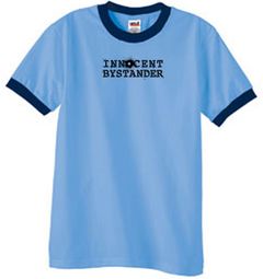 Innocent Bystander Shirt Black Print Ringer Shirt Carolina Blue/Navy