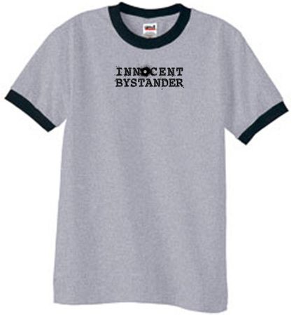 Innocent Bystander Shirt Black Print Ringer Shirt Heather Grey/Black