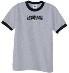 Innocent Bystander Shirt Black Print Ringer Shirt Heather Grey/Black