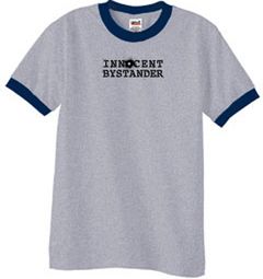Innocent Bystander Shirt Black Print Ringer Shirt Heather Grey/Navy