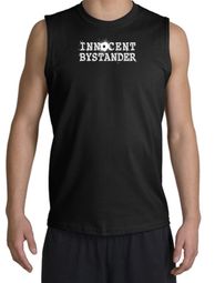 Innocent Bystander Shirt White Print Muscle Shirt Black