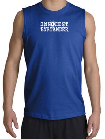 Innocent Bystander Shirt White Print Muscle Shirt Royal