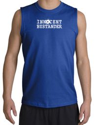 Innocent Bystander Shirt White Print Muscle Shirt Royal