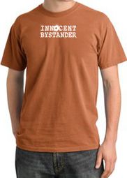 Innocent Bystander Shirt White Print Pigment Dyed Tee Burnt Orange Innocent Bystander Shirt White Print Pigment Dyed Tee Burnt Orange