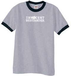 Innocent Bystander Shirt White Print Ringer Shirt Heather Grey/Black
