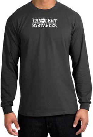 INNOCENT BYSTANDER WHITE Funny Adult Long Sleeve T-Shirt - Charcoal