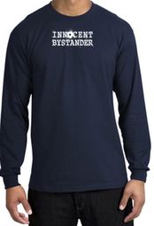 INNOCENT BYSTANDER WHITE Funny Adult Long Sleeve T-Shirt - Navy