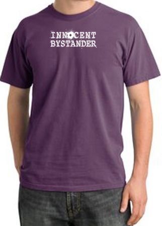 INNOCENT BYSTANDER WHITE Funny Adult Pigment Dyed T-Shirt - Plum