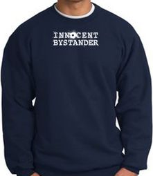 INNOCENT BYSTANDER WHITE Funny Adult Pullover Sweatshirt - Navy