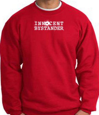 INNOCENT BYSTANDER WHITE Funny Adult Pullover Sweatshirt - Red