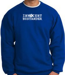 INNOCENT BYSTANDER WHITE Funny Adult Pullover Sweatshirt - Royal