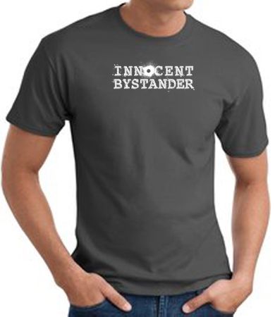 INNOCENT BYSTANDER WHITE Funny Adult T-shirt - Charcoal