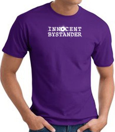 INNOCENT BYSTANDER WHITE Funny Adult T-shirt - Purple