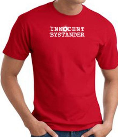 INNOCENT BYSTANDER WHITE Funny Adult T-shirt - Red