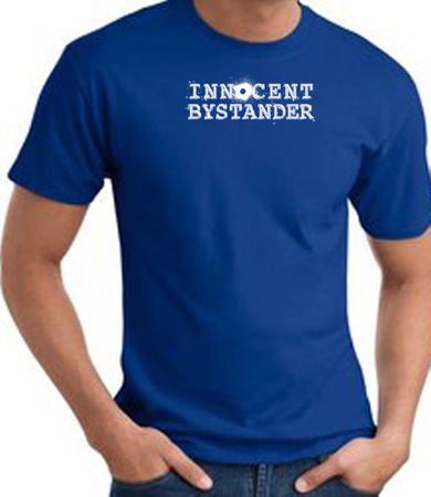INNOCENT BYSTANDER WHITE Funny Adult T-shirt - Royal