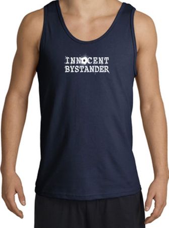 INNOCENT BYSTANDER WHITE Funny Adult Tanktop - Navy