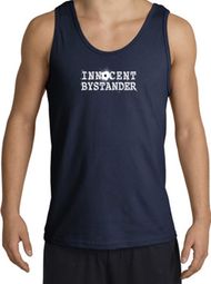 INNOCENT BYSTANDER WHITE Funny Adult Tanktop - Navy INNOCENT BYSTANDER WHITE Funny Adult Tanktop - Navy