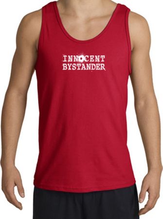 INNOCENT BYSTANDER WHITE Funny Adult Tanktop - Red