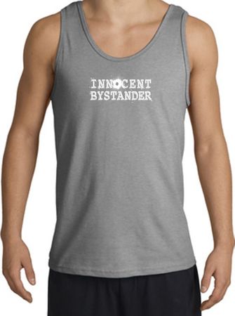 INNOCENT BYSTANDER WHITE Funny Adult Tanktop - Sports Grey