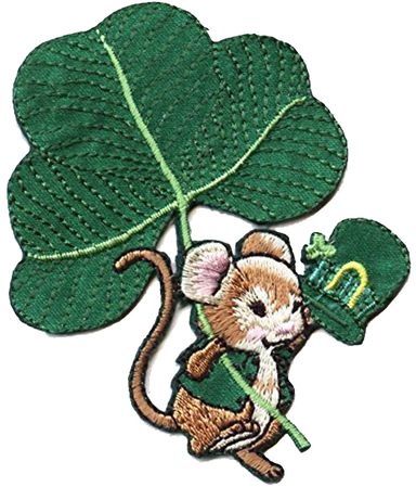 St Patrick's Irish Mouse Iron-On Applique Patch