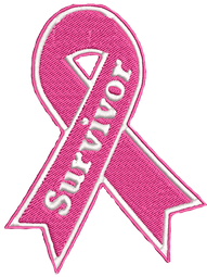 Survivor Iron-On Applique Patch - Breast Cancer Ribbon