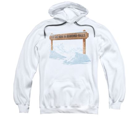 It's A Wonderful Life Hoodie Sweatshirt Bedford Falls White Adult Hoody Sweat Shirt