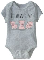 It Wasn't Me Funny Baby Romper Grey Infant Babies Creeper It Wasn't Me Funny Baby Romper Grey Infant Babies Creeper