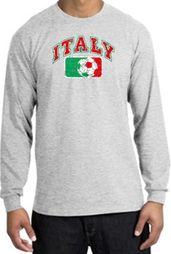 Italian Long Sleeve Shirt - Italy Soccer Futbol Adult Ash Shirt Italian Long Sleeve Shirt - Italy Soccer Futbol Adult Ash Shirt