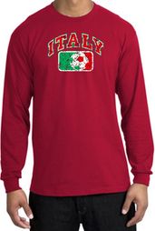 Italian Long Sleeve Shirt - Italy Soccer Futbol Adult Red Shirt Italian Long Sleeve Shirt - Italy Soccer Futbol Adult Red Shirt