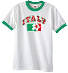 Italian Shirt Italy Soccer Futbol Ringer Tee White/Kelly Green Italian Shirt Italy Soccer Futbol Ringer Tee White/Kelly Green