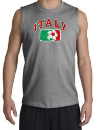 Italian Shirt Italy Soccer Futbol Sports Grey Muscle Shirt Italian Shirt Italy Soccer Futbol Sports Grey Muscle Shirt