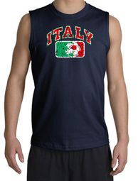Italian Shooter Shirt - Italy Soccer Futbol Adult Navy Muscle Shirt Italian Shooter Shirt - Italy Soccer Futbol Adult Navy Muscle Shirt