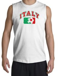 Italian Shooter Shirt - Italy Soccer Futbol Adult White Muscle Shirt Italian Shooter Shirt - Italy Soccer Futbol Adult White Muscle Shirt