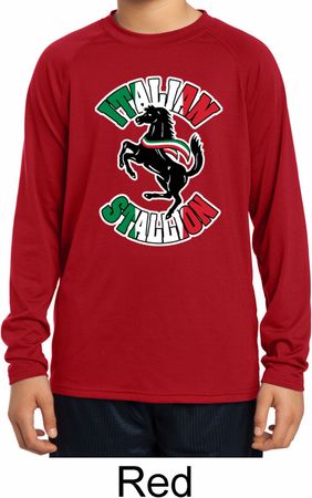 Italian Stallion Kids Dry Wicking Long Sleeve Shirt