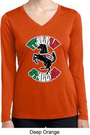 Italian Stallion Ladies Dry Wicking Long Sleeve Shirt