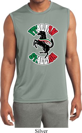 Italian Stallion Mens Sleeveless Moisture Wicking Shirt
